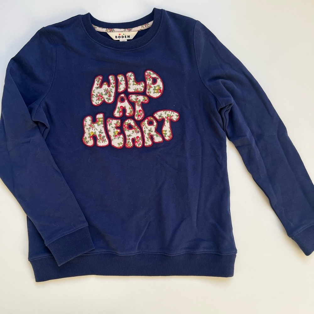 Boden Navy Floral 'Wild at Heart' Sweatshirt